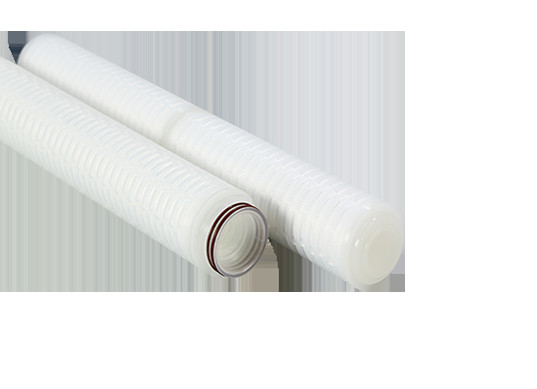 0.45um PP فلتر pleated با Polypropylene Caps پایان اندازه منافذ 0.1um-60um حداکثر دمای 82 °C