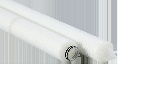 0.45um PP فلتر pleated با Polypropylene Caps پایان اندازه منافذ 0.1um-60um حداکثر دمای 82 °C