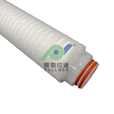 کارتریج فیلتر پلیسه دار PTFE 40 اینچی با سیلیکون قرمز برای فیلتراسیون مایعات شیمیایی و با خلوص بالا با نرخ جریان بالا