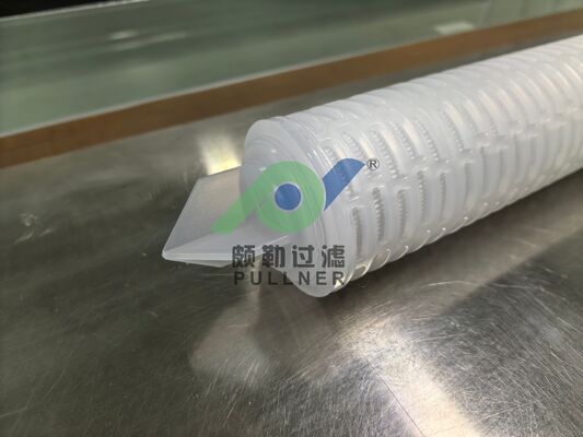 کارتریج فیلتر پلیسه دار PTFE 40 اینچی با سیلیکون قرمز برای فیلتراسیون مایعات شیمیایی و با خلوص بالا با نرخ جریان بالا